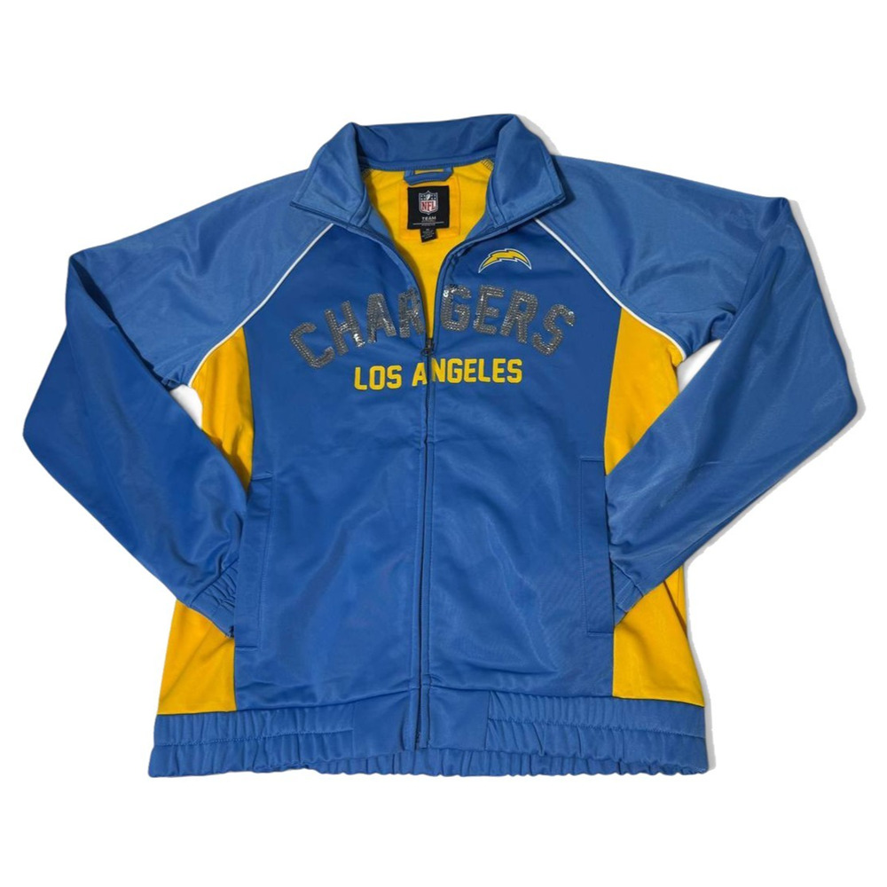 Los Angeles Chargers Womens Jacket NFL Team Apparel Blue Yellow Full Zip Medium